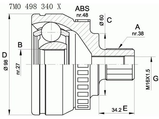 kopen 7M0498099 Transmissieonderdelen C.V. online manufacture