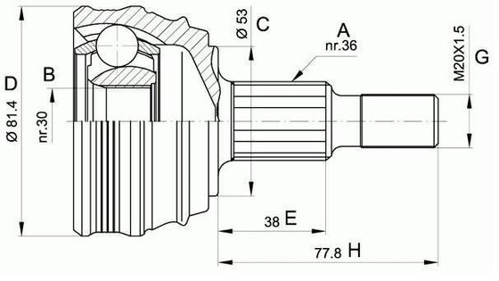 1J0498099 Transmissieonderdelen C.V. verbinding
